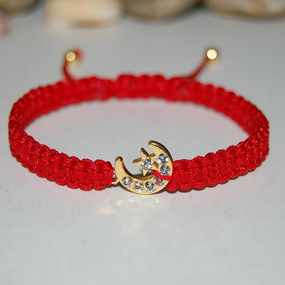 Moon Star Bracelet,Wish Bracelet,Moon and Star Bracelet,Celestial Bracelet,Draws - Picture 3 of 3